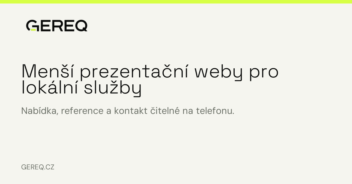 Menší prezentační weby pro lokální služby